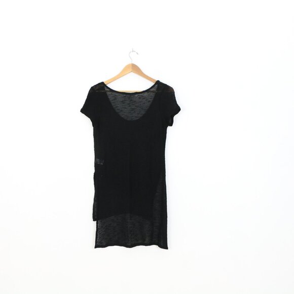 *Im in Love with Derek Black Open Weave Long T Shirt - Picture 7 of 7